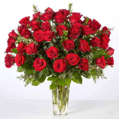 Forever Yours Fifty Stem Red Rose Bouquet –  Genoveva Rodriguez Flower Shop, San Benito TX